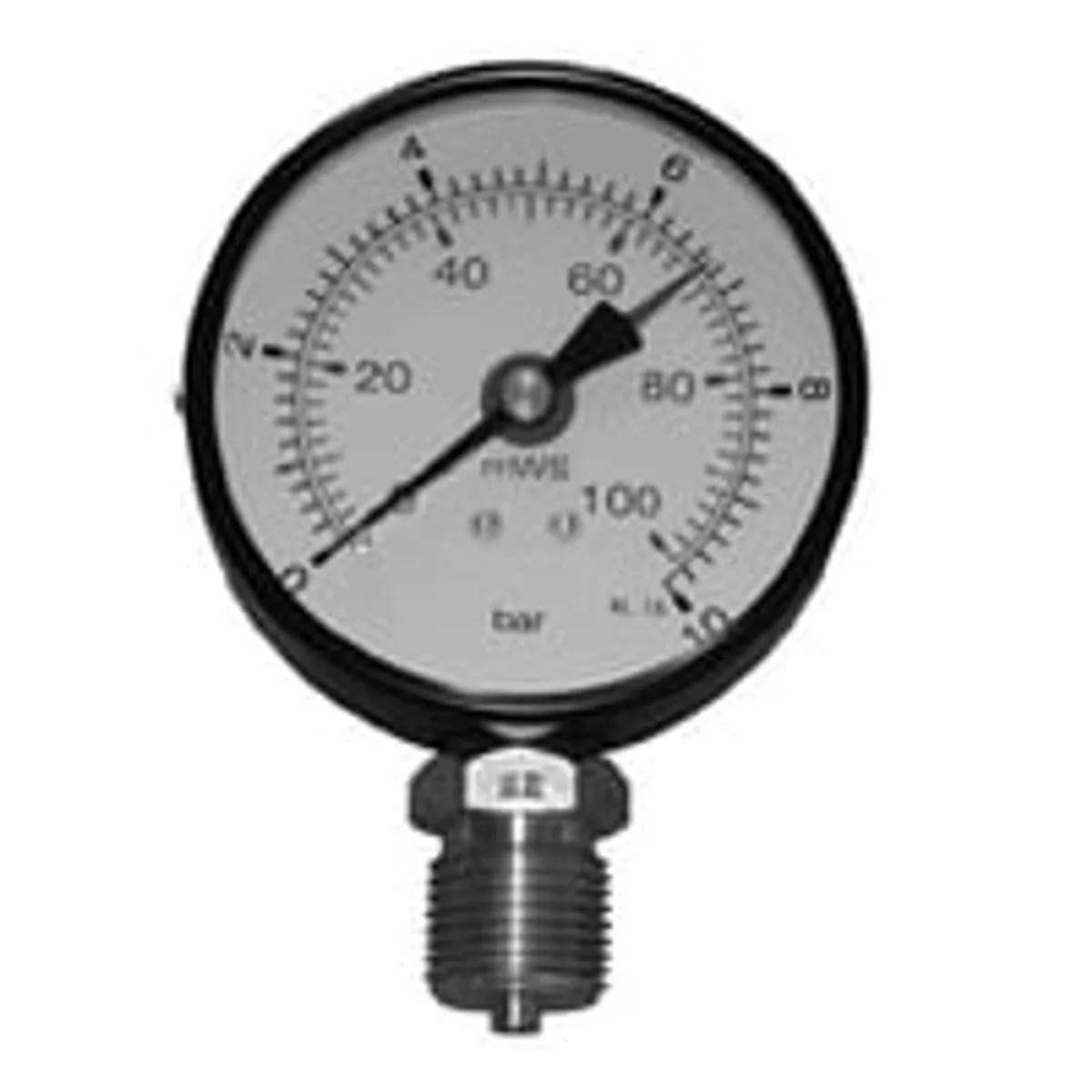 1/2" x 80 mm Manometer 0-0.6 bar/6MvS