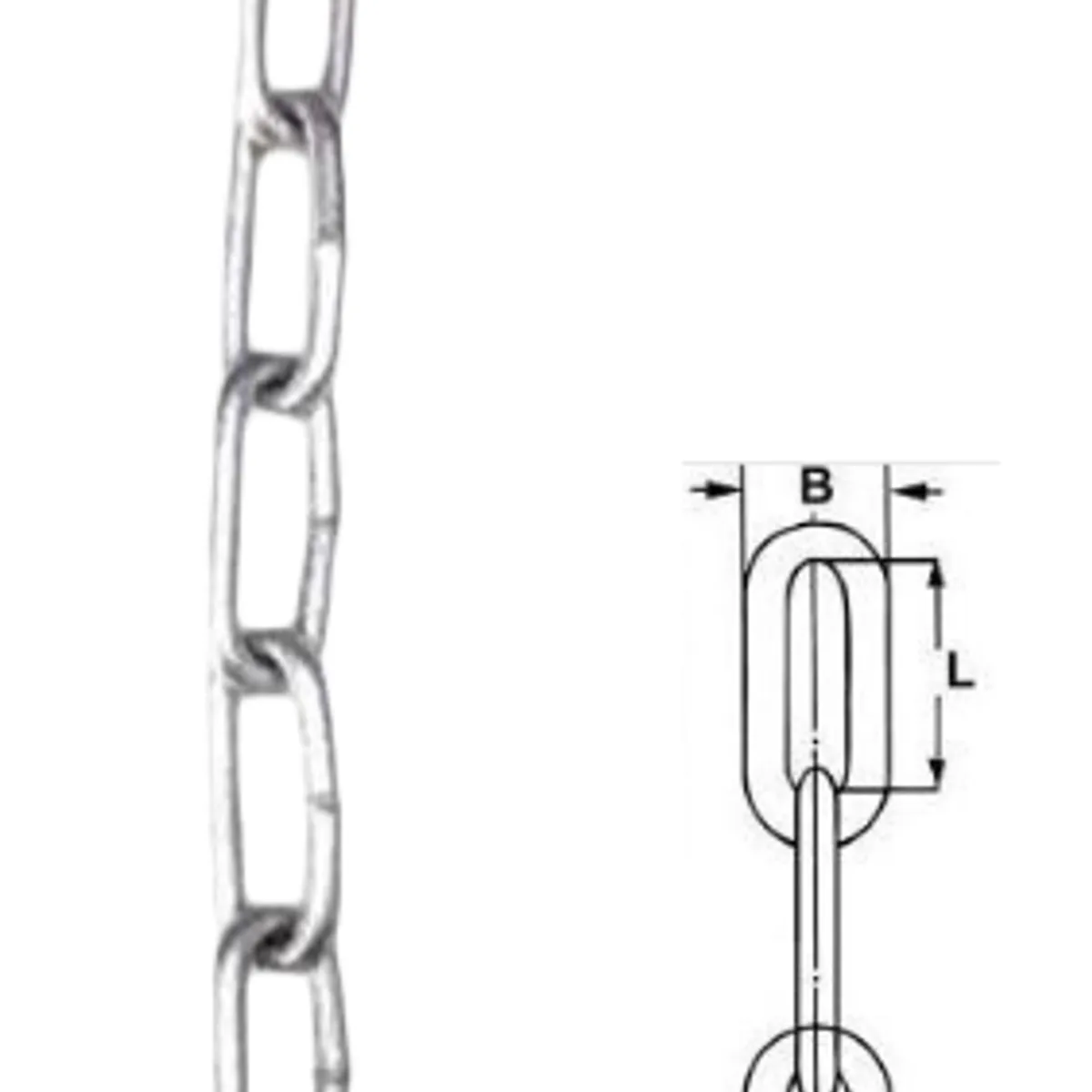 8x52mm Langleddet Varmgalv. Kæde, 30 Meter. - Din763