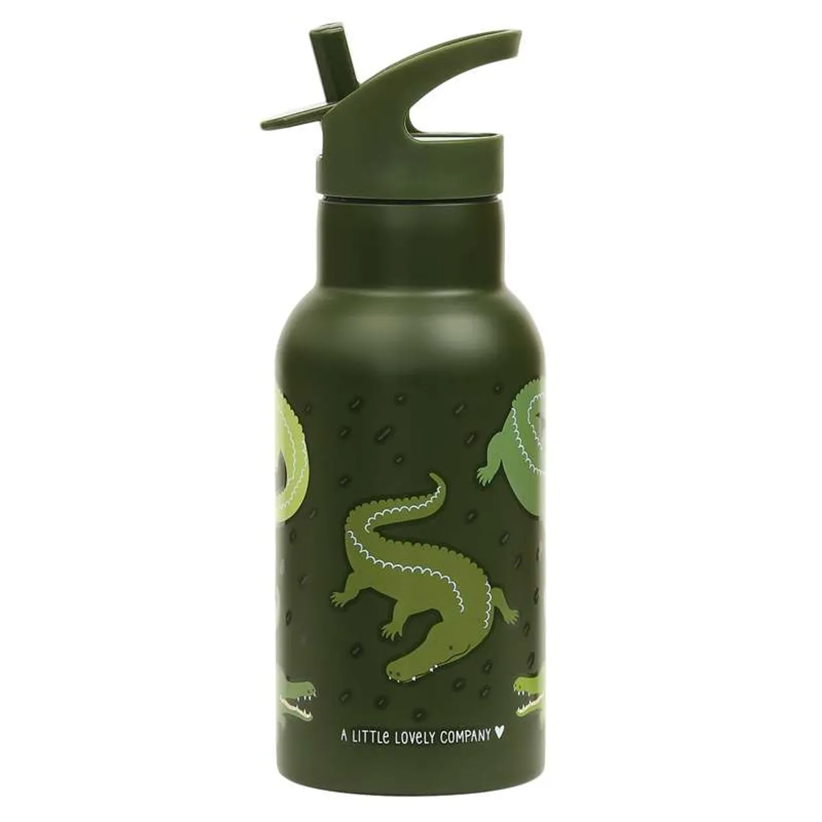 A Little Lovely Company Termodrikkedunk - 350 ml. - Crocodiles - Grøn