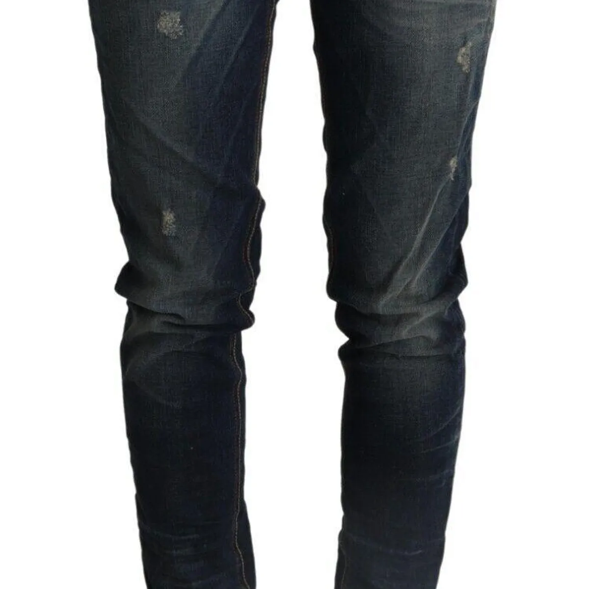 Acht Chic Dark Blue Slim Fit Denim for Style Aficionados