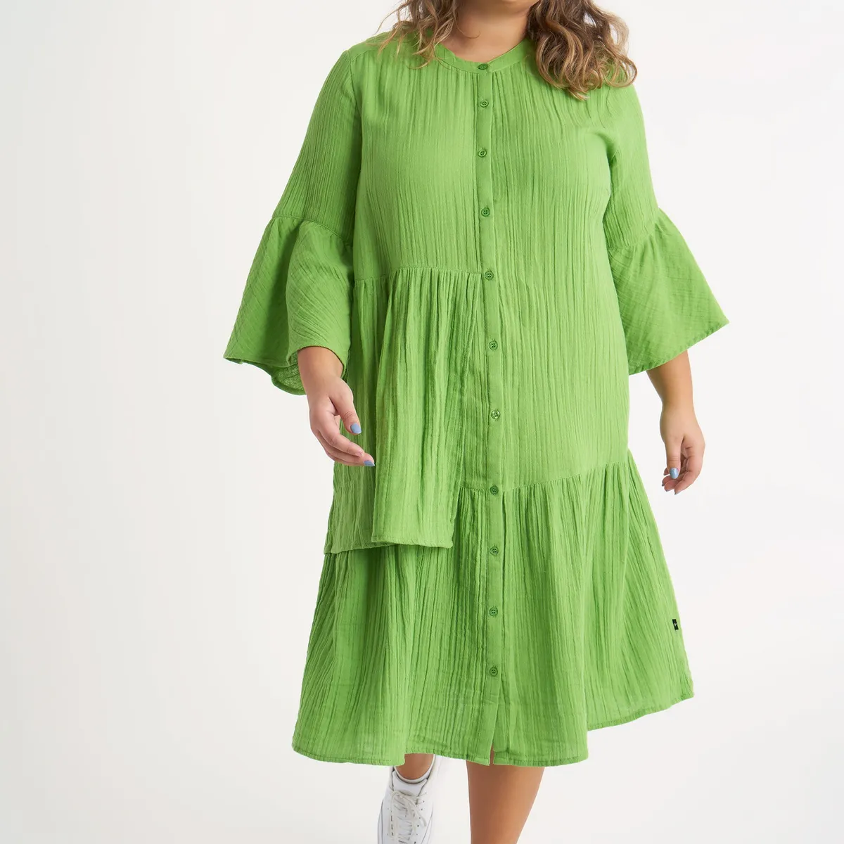 Adia - Kjole - Adbibbi - Green Banana - L/50-52