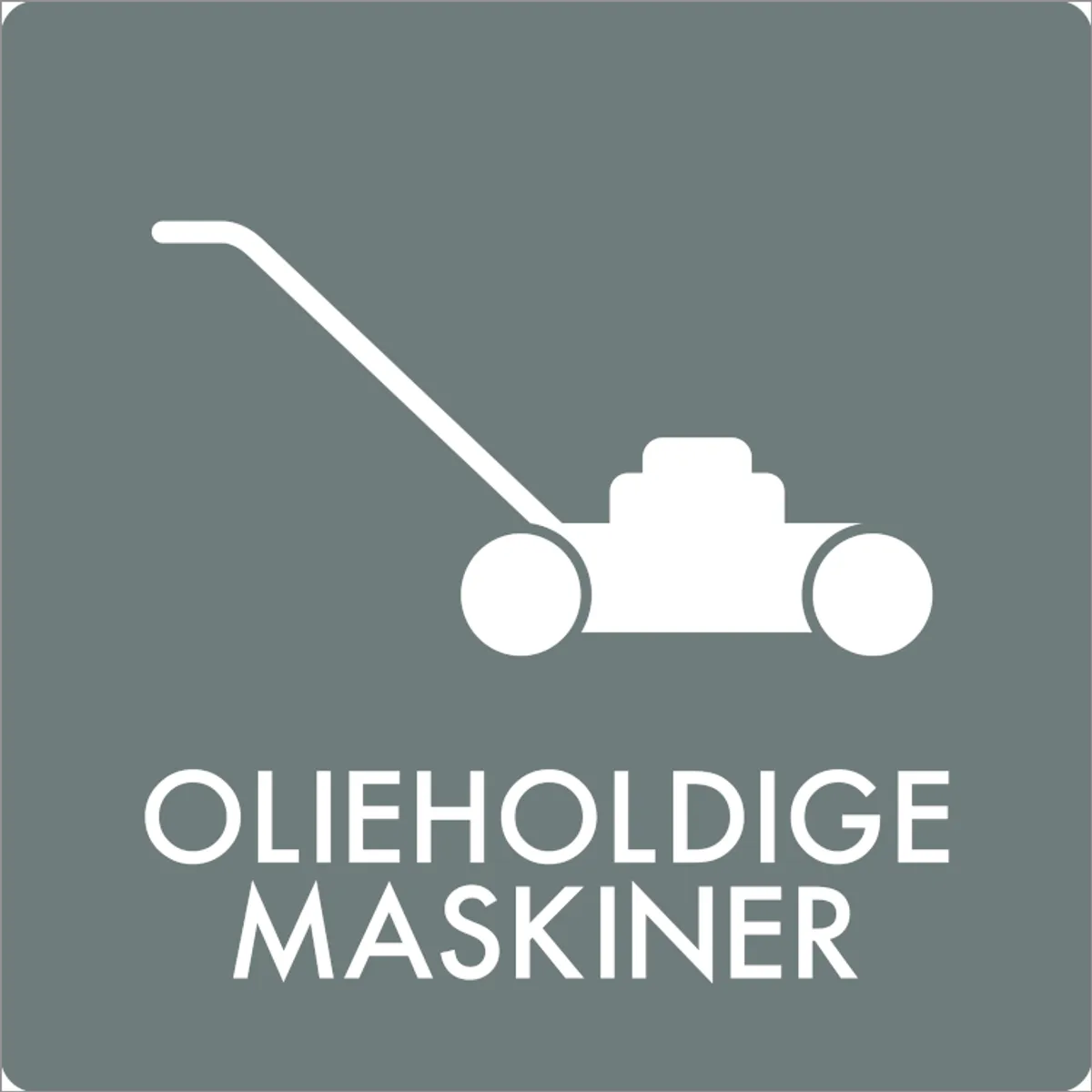 Affaldsskilt Olieholdige maskiner Selvklæbende vinyl 60 x 60 mm AF2704V60x60