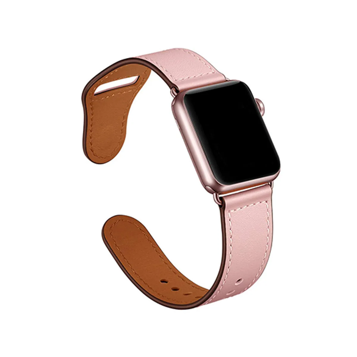 Apple Watch (38/40/SE/41/42mm) - FINESSE Ægte Læder Rem - Rose