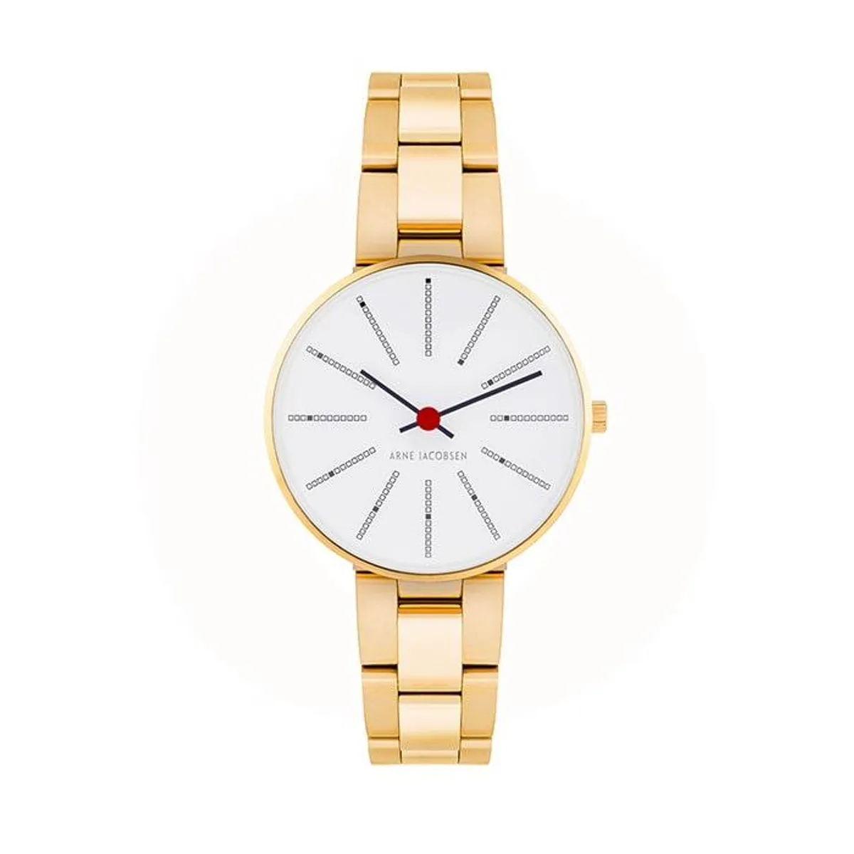 Arne Jacobsen - Bankers ur med lænke 30mm guld PVD