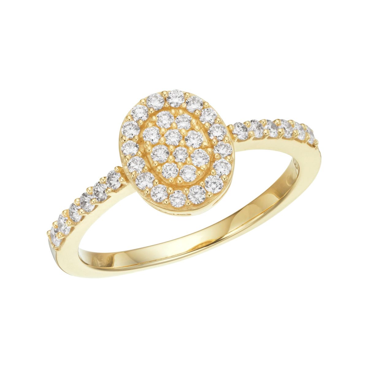 Aveny LUXURY - Oval Roset ring, 0,42ct. 14 kt. guld