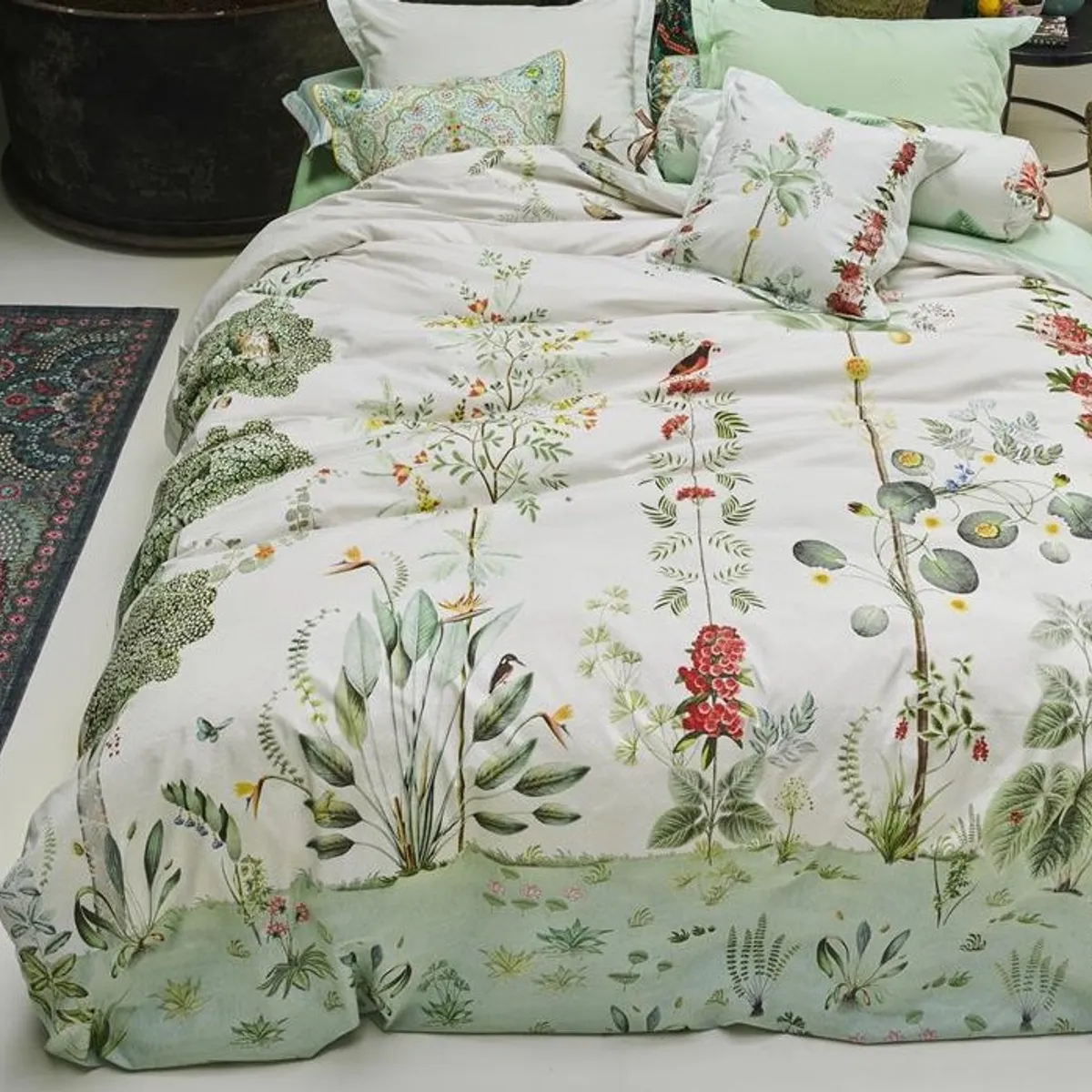 Babylons garden duvet cover white-140 x 220 + 60 x 63