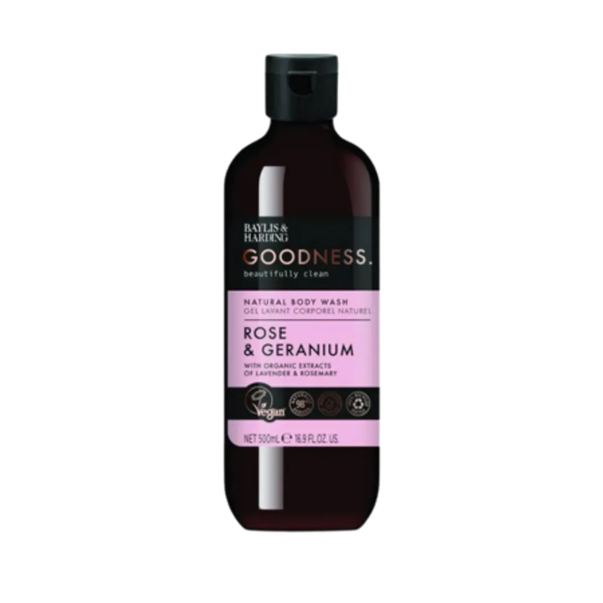 Baylis & Harding Goodness Rose & Gernaium Body Wash - 500ml