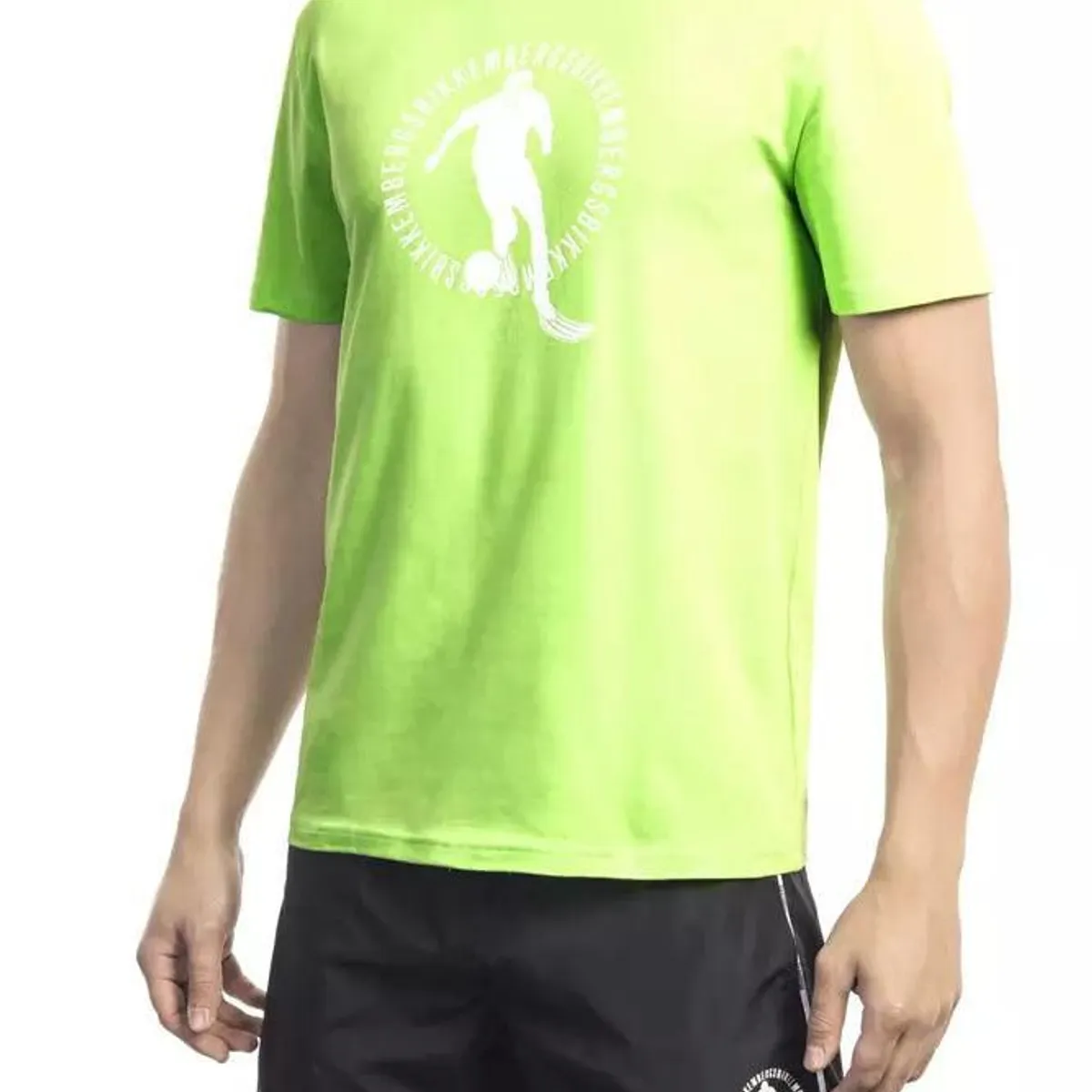 Bikkembergs Green Cotton Elastane Tee with Front Print