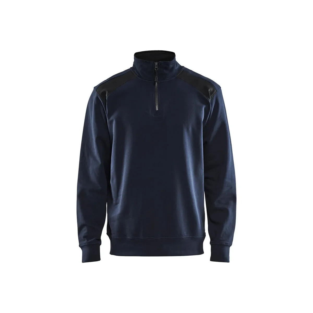 BLÅKLÄDER 3353 Sweatshirt half zip - Mørk Marineblå/Sort Herre