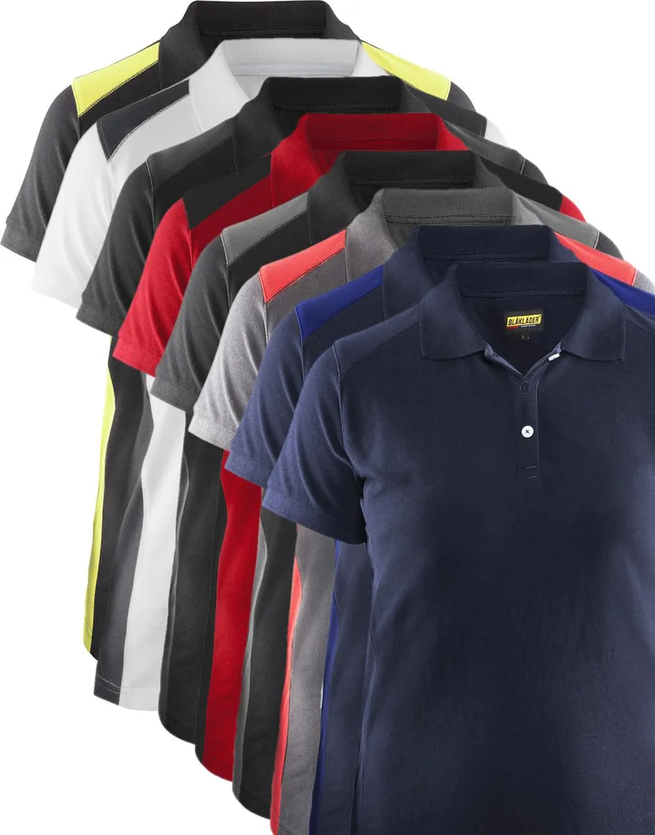 Blåkläder 3390 Dame Poloshirt / Dame Poloshirt - 3XL - Grå/Rød