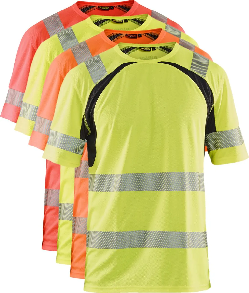 Blåkläder 3397 High Vis UV T-shirt / High Vis UV T-shirt - 2XL - High Vis Gul/Marineblå