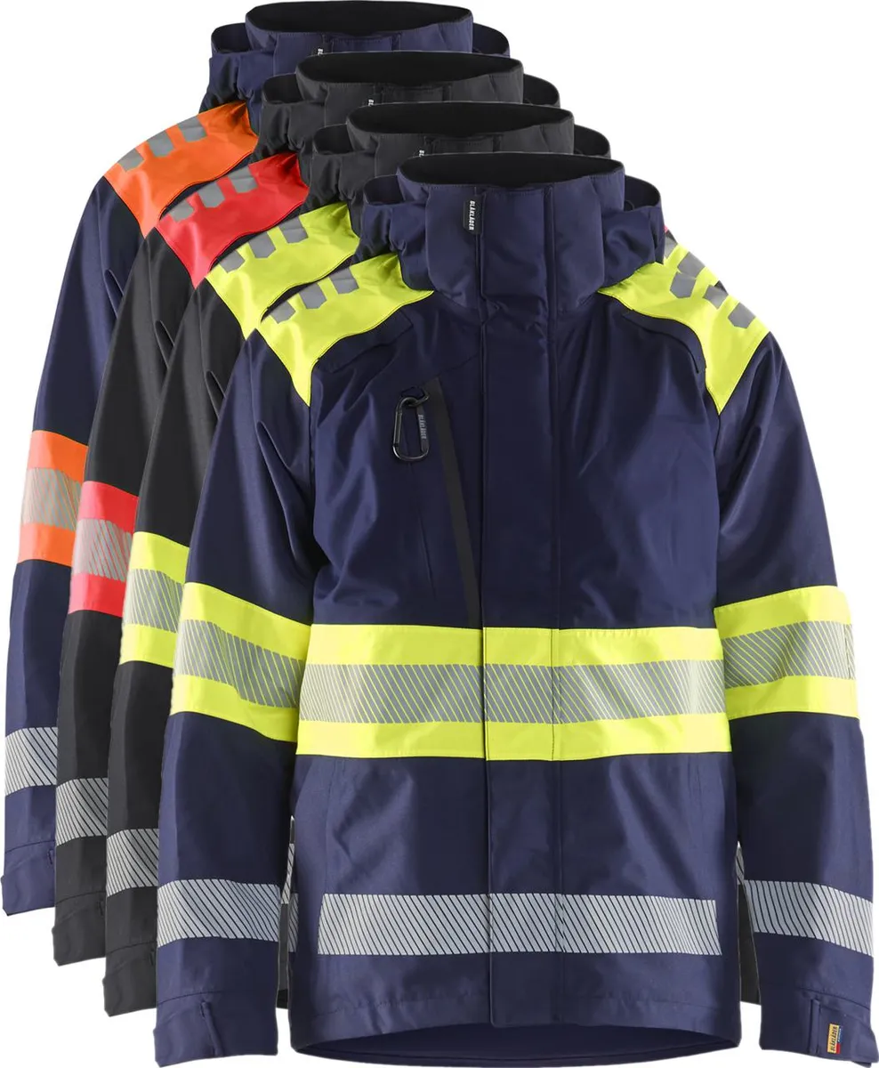 Blåkläder 4420 High Vis Skaljakke / High Vis Skaljakke - 2XL - Sort/High Vis Rød