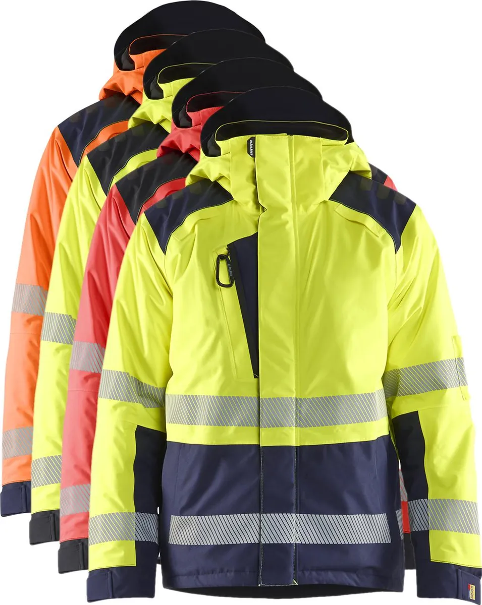 Blåkläder 4455 High Vis Vinterjakke / High Vis Vinterjakke - 2XL - High Vis Gul/Marineblå