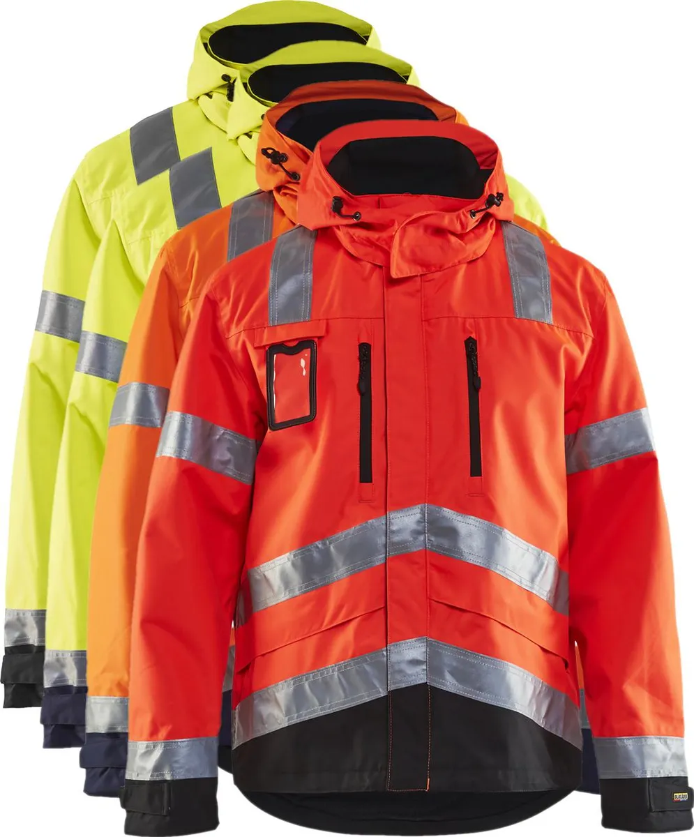 Blåkläder 4837 High Vis Skaljakke / High Vis Skaljakke - 3XL - High Vis Gul/Marineblå