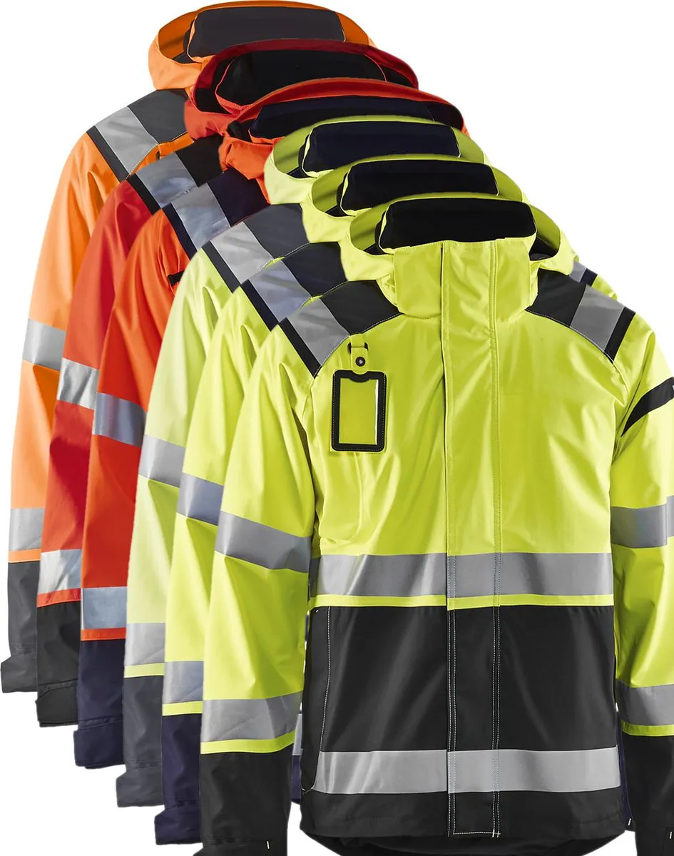 Blåkläder 4987 High Vis Skaljakke / High Vis Skaljakke - 5XL - High Vis Gul/Mellemgrå