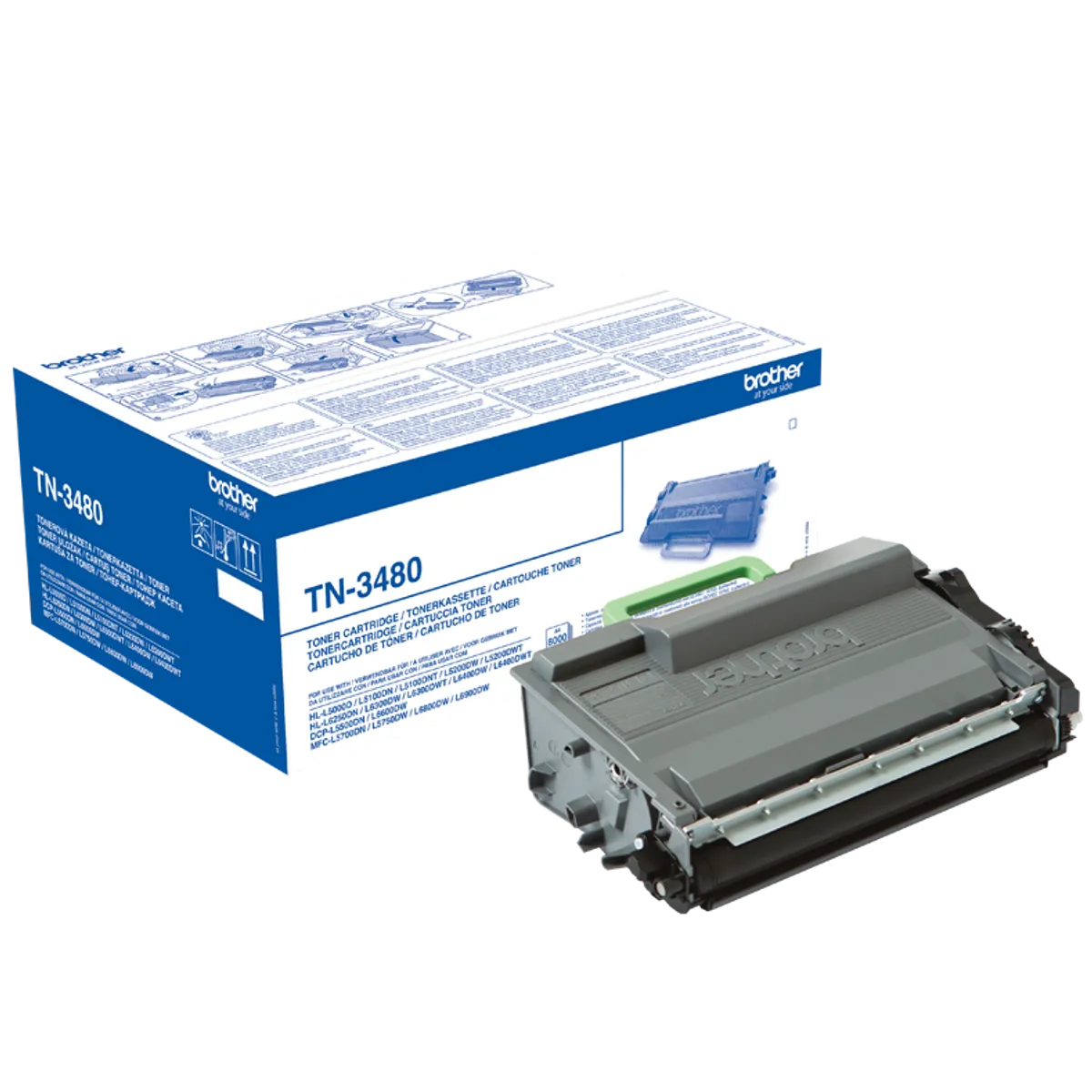 Brother TN3480 sort Lasertoner original