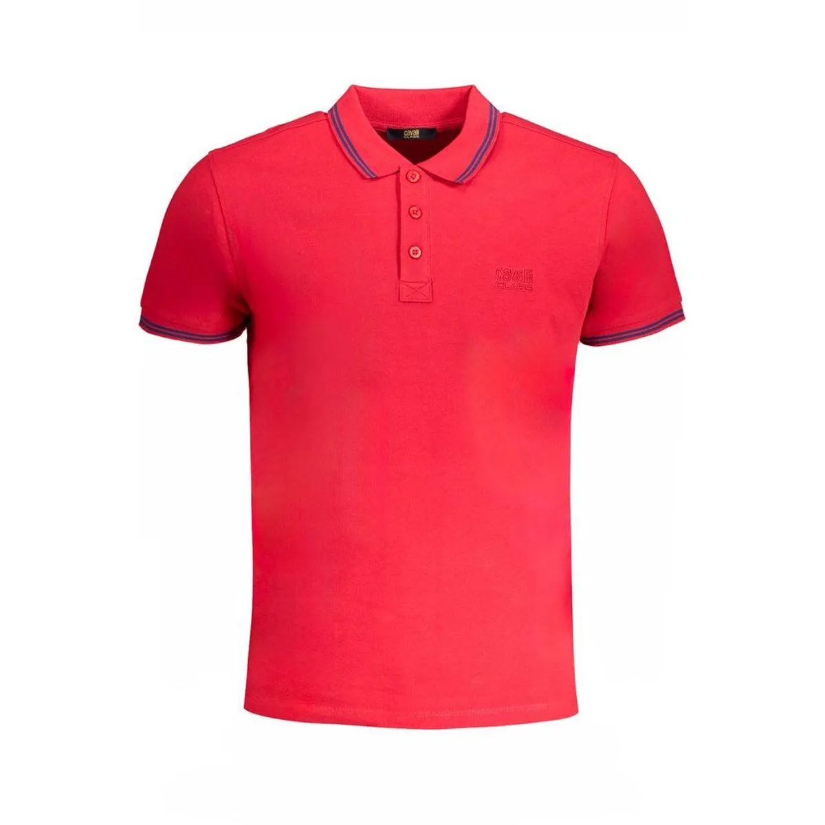 Cavalli Class Red Cotton Polo Shirt