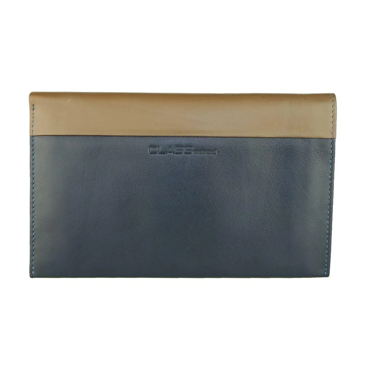 Cavalli Class Sleek Blue and Beige Leather Wallet