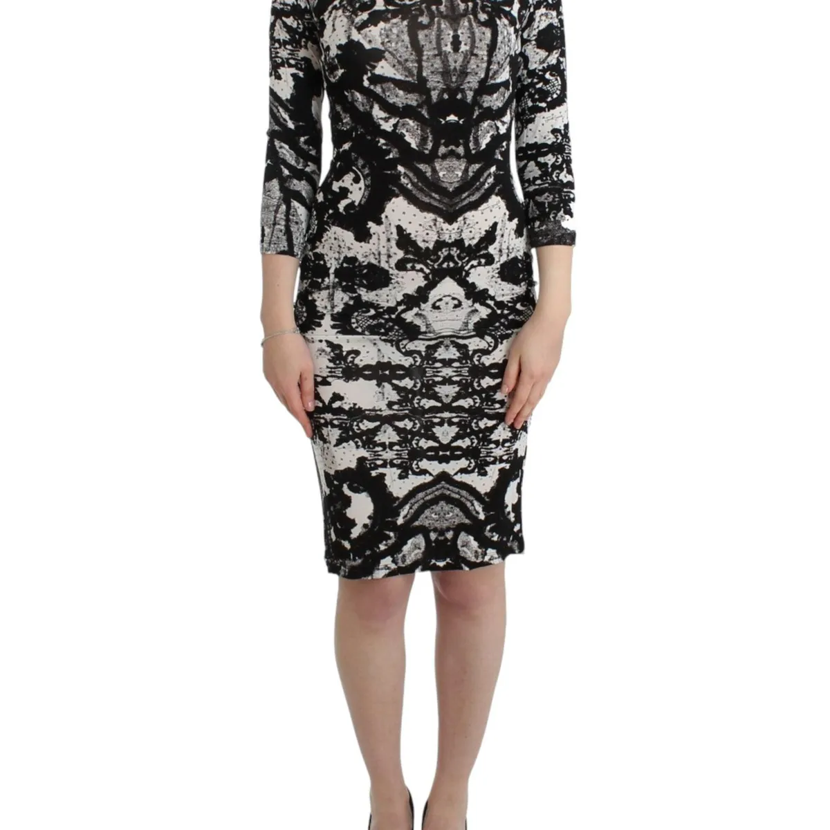 Cavalli Elegant Printed Jersey Sheath Dress