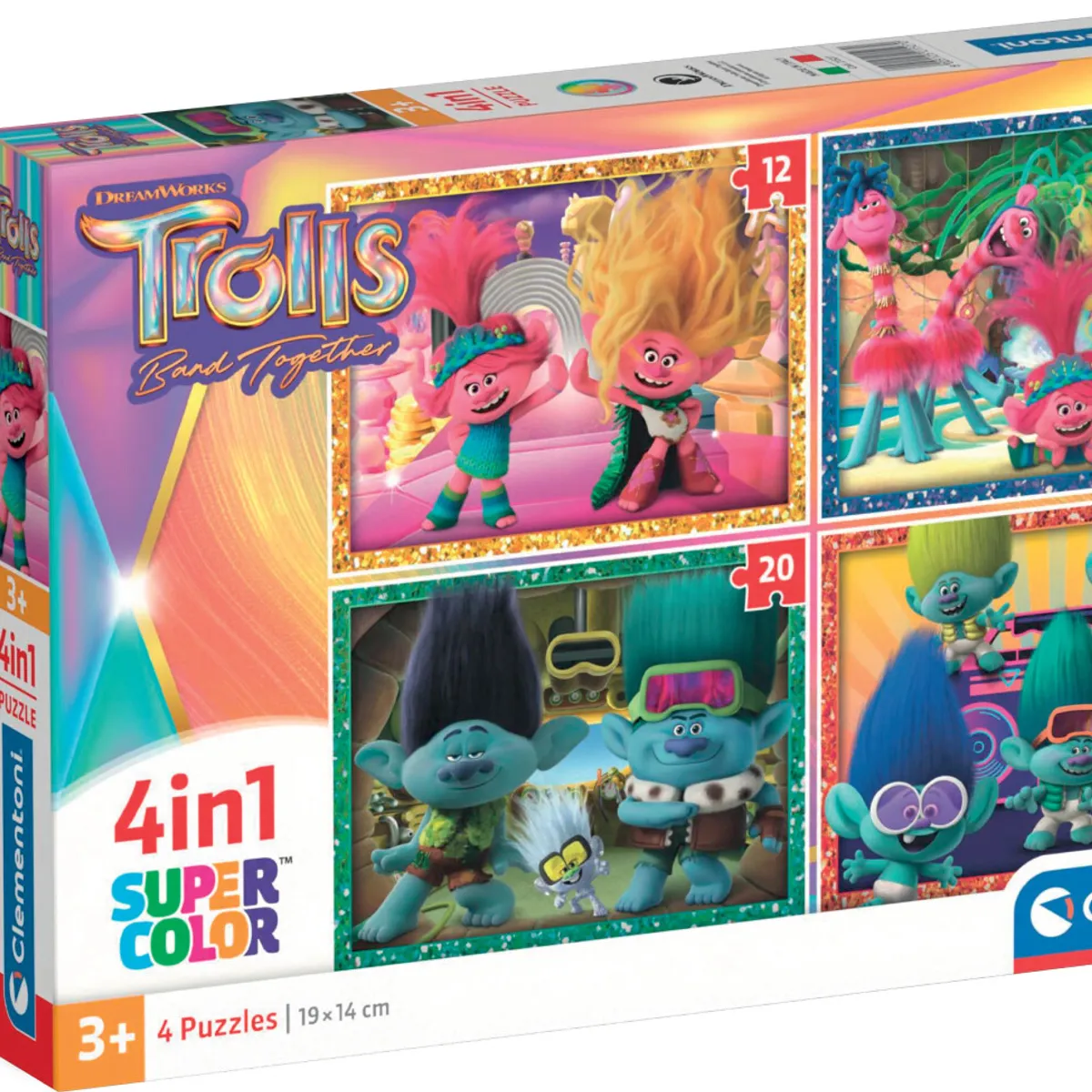 Clementoni Puslespil - Trolls - Super Color - 3x48 Brikker