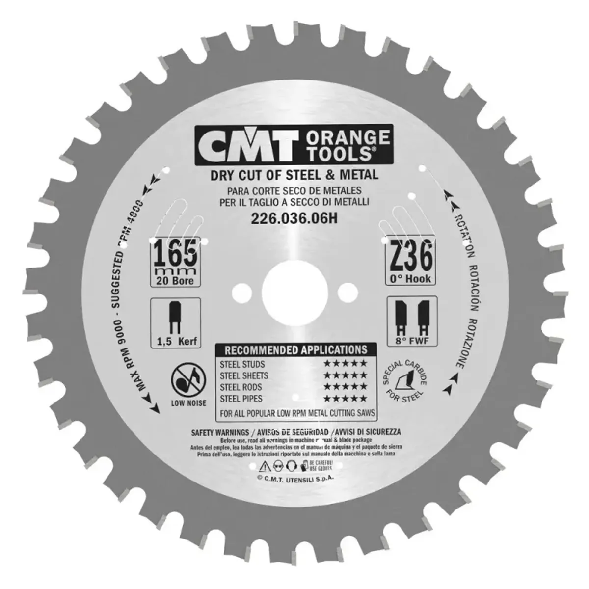 CMT Klinge 165x1,5x15.87 Z36 Dry Cut - 226.036.06