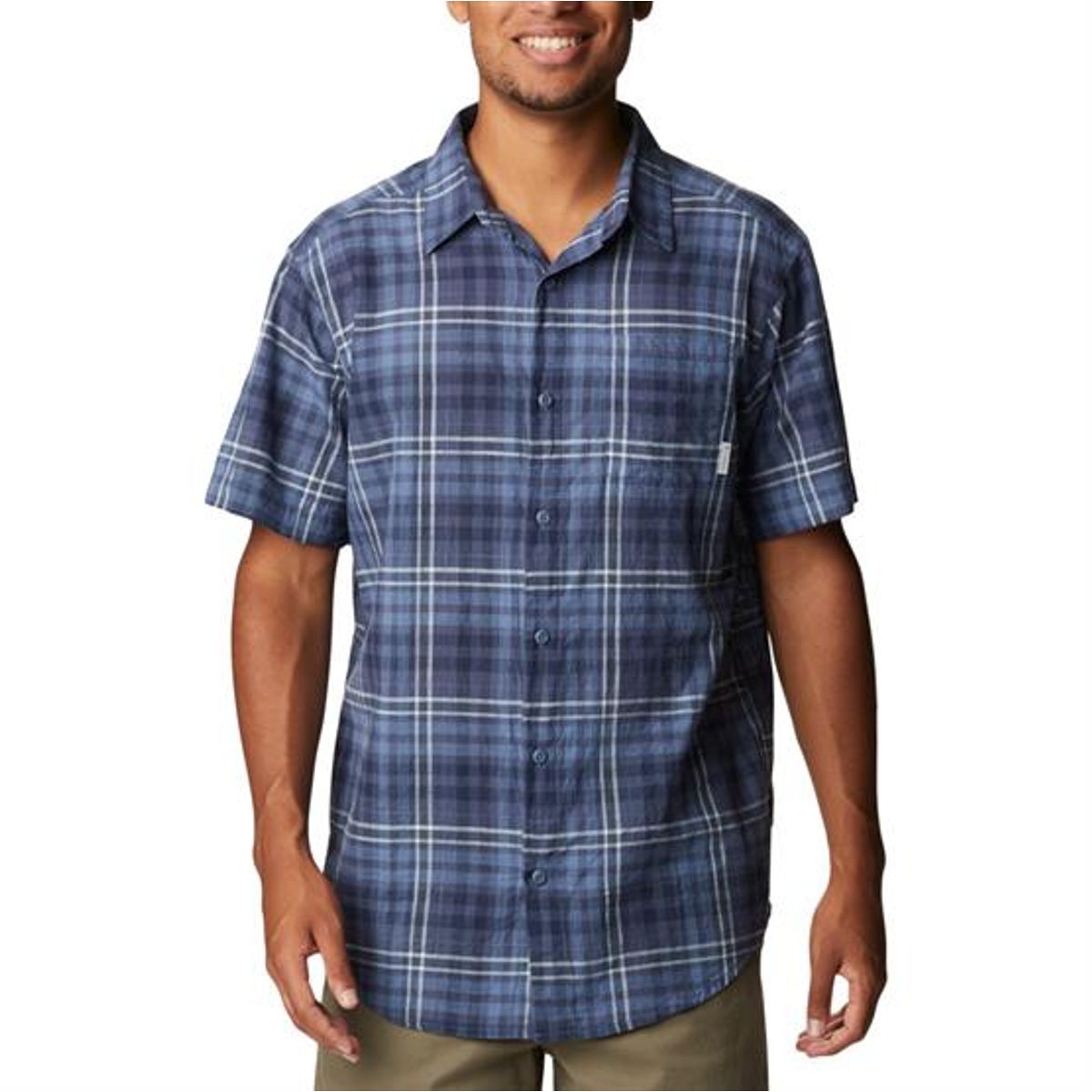 Columbia Under Exposure YD Short Sleeve Shirt Mens, Dark Mountain