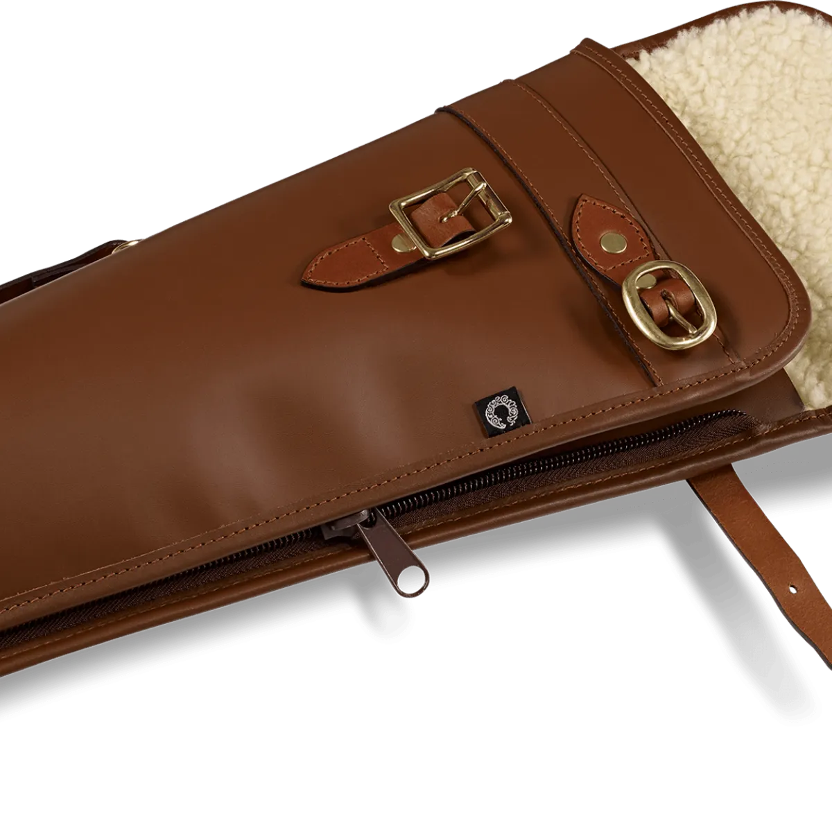 CROOTS Byland Shotgun Slip zip/flap, læder, london tan - 32"