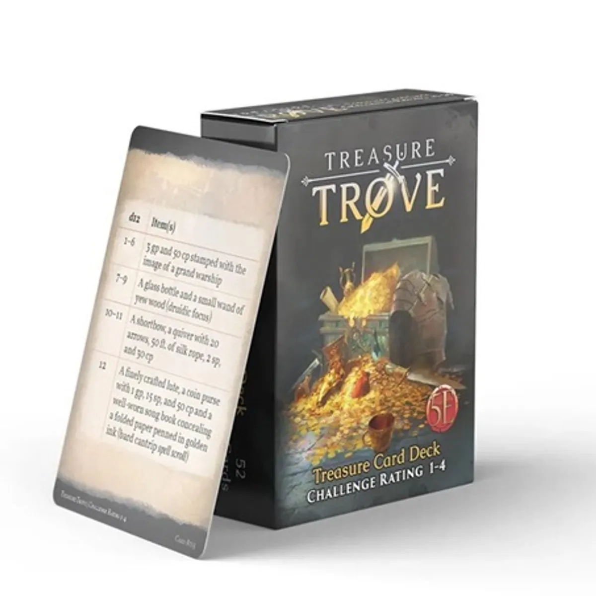 D&D 5.0/5e TilbehÃ¸r - Treasure Trove Cards Deck: Challenge Rating 1-4 - Dungeons And Dragons 5th Edition