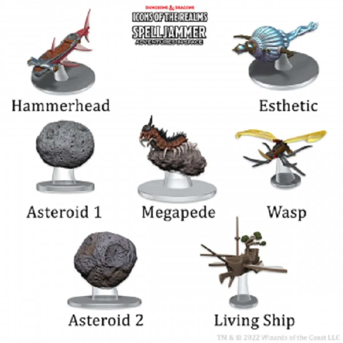 D&D - Fantasy Miniatures - Icons of the Realms: Ship Scale - Asteroid Encounters #WZK96181