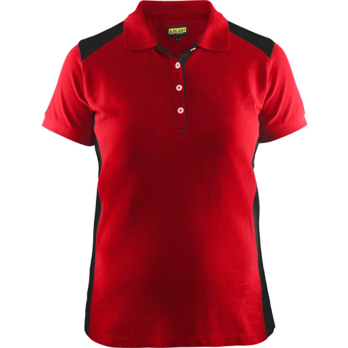 DAME POLOSHIRT RØD/SORT XS