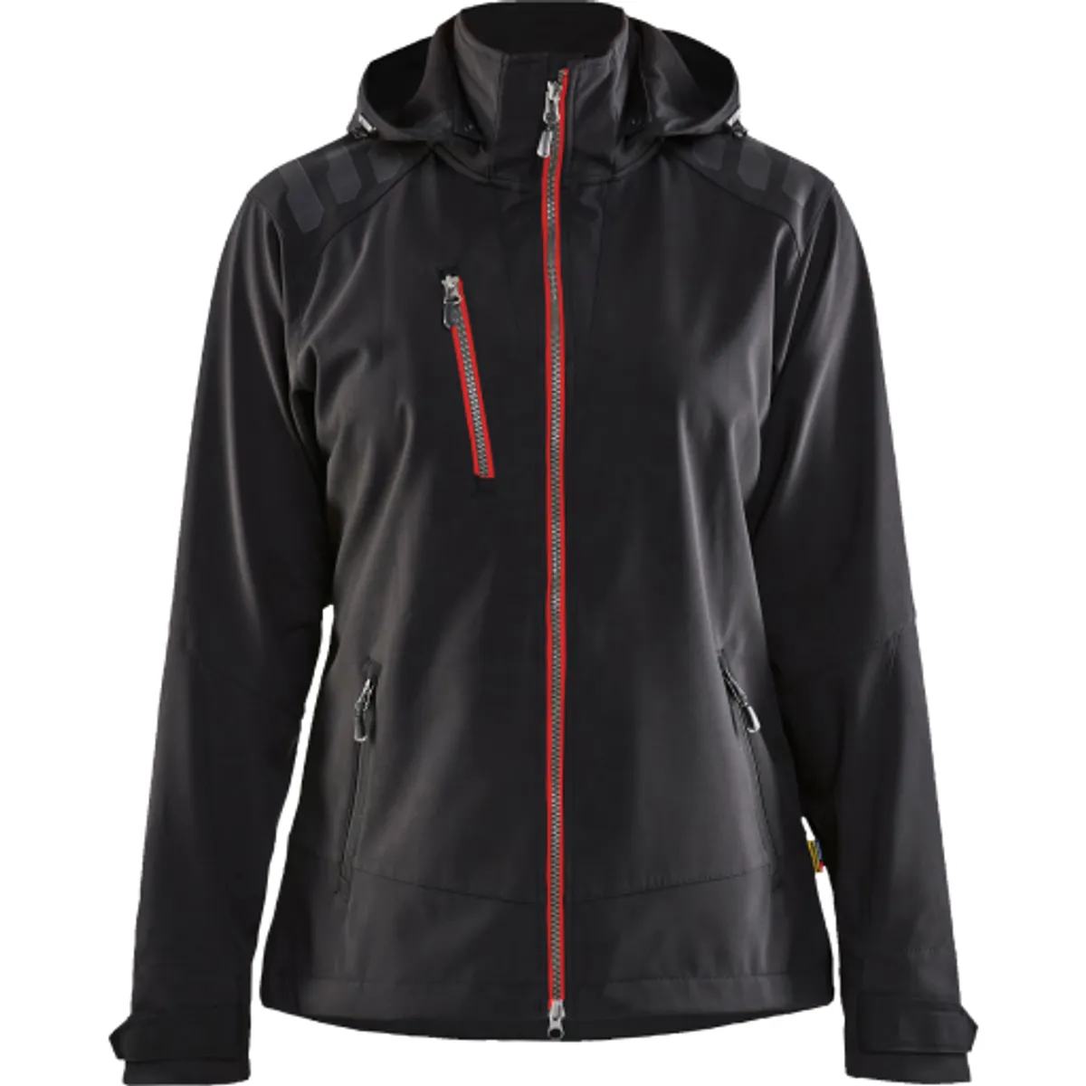 DAME SOFTSHELL JAKKE SORT/RØD