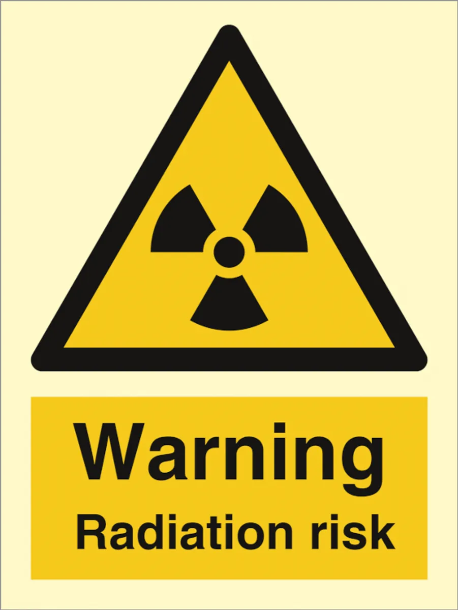 Danger radiation risk - Efterlysende Vinyl HI150 - 200 x 150 mm