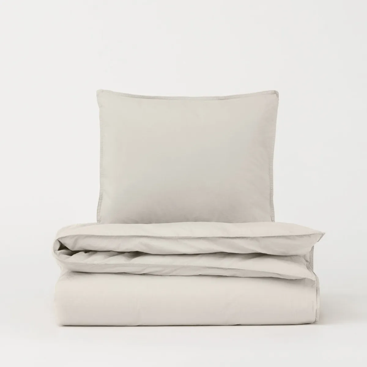 DAWN Percale Faconlagen (140x200x35) - Ivory - 100% økologisk bomuld - Lysegråt