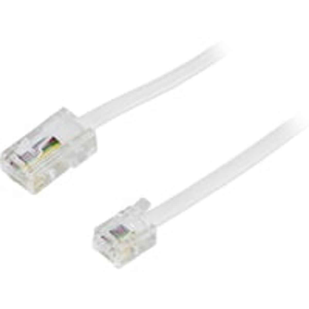 DELTACO modulkabel, 8P4C(RJ45) til 6P4C(RJ11), 2m, hvid