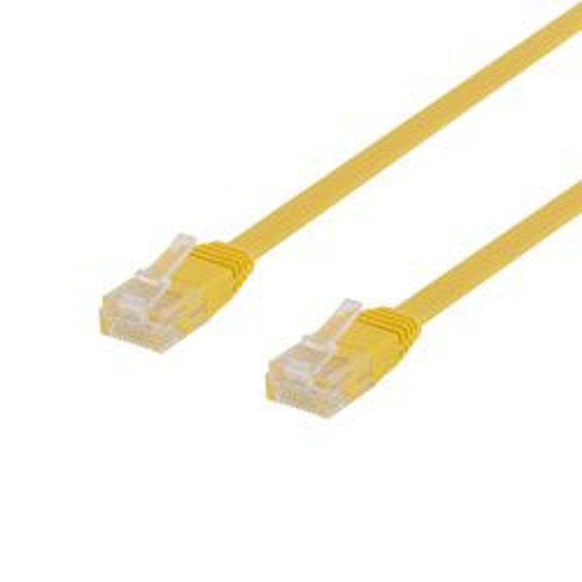 Deltaco U/utp Cat6 Patch Cable, Flat, 1m, 250mhz, Yellow - Ledning