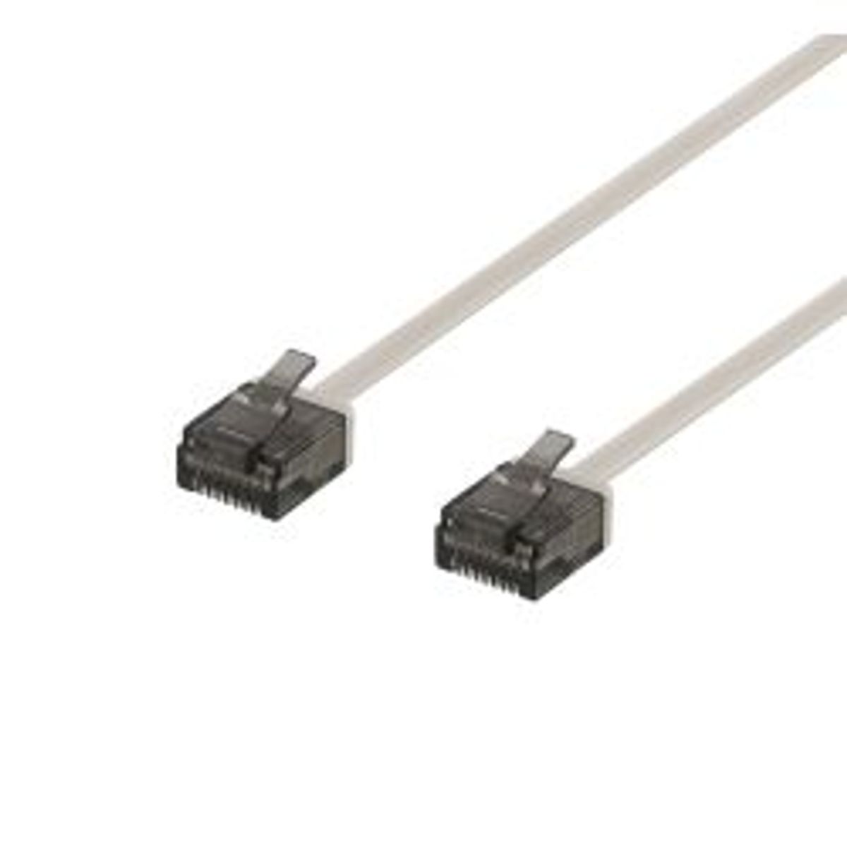 Deltaco U/utp Cat6a Patch Cable, Flat, 0.5m, 1mm Thick, Grey - Ledning