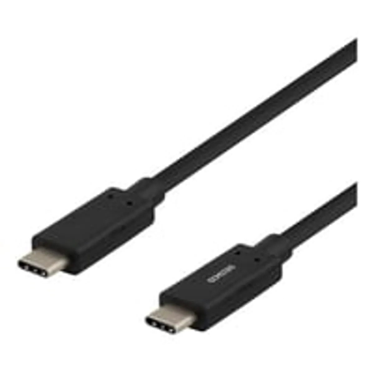 DELTACO USB-C to USB-C kabel, 1m, 60W 3A, USB 3.1 Gen, E-Marker, sort