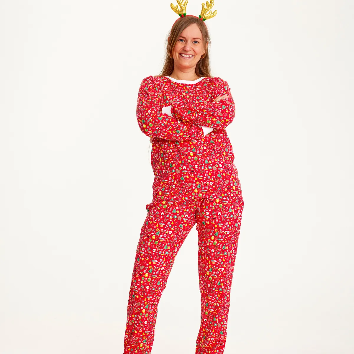 Den Julede Julepyjamas Rød - dame / kvinder.