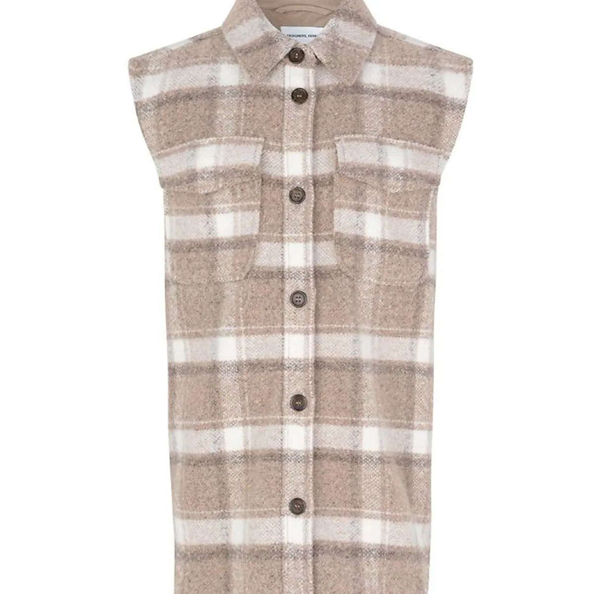 Designers Remix Vest - Uld/Polyester - G Jayden - Beige Check