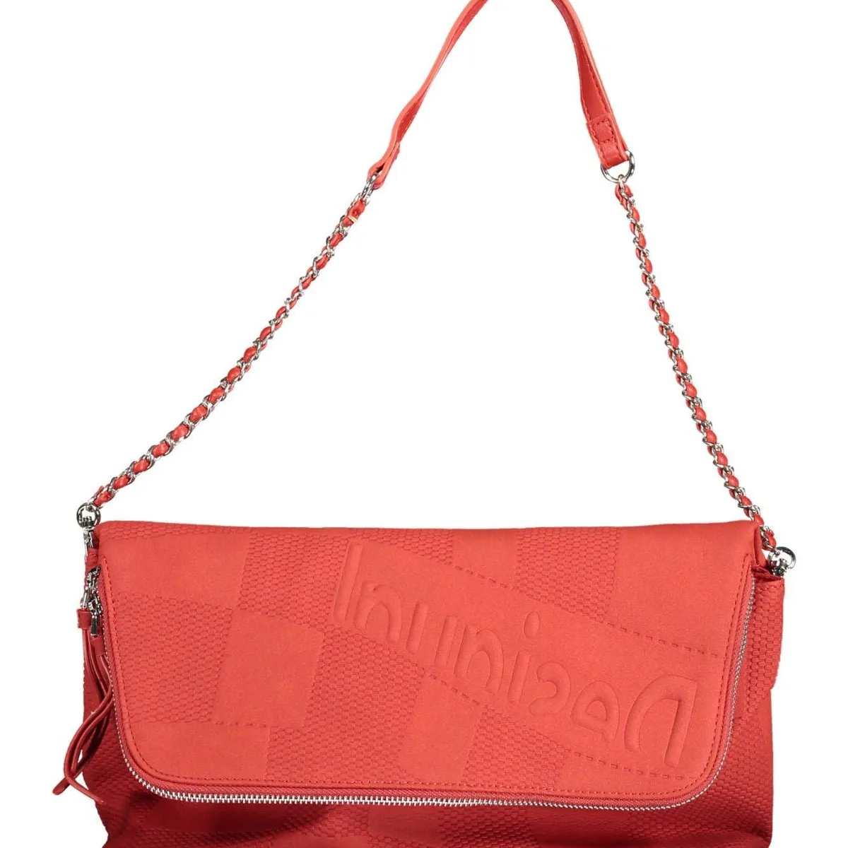 Desigual Chic Red Polyurethane Håndtaske with Multiple Compartments