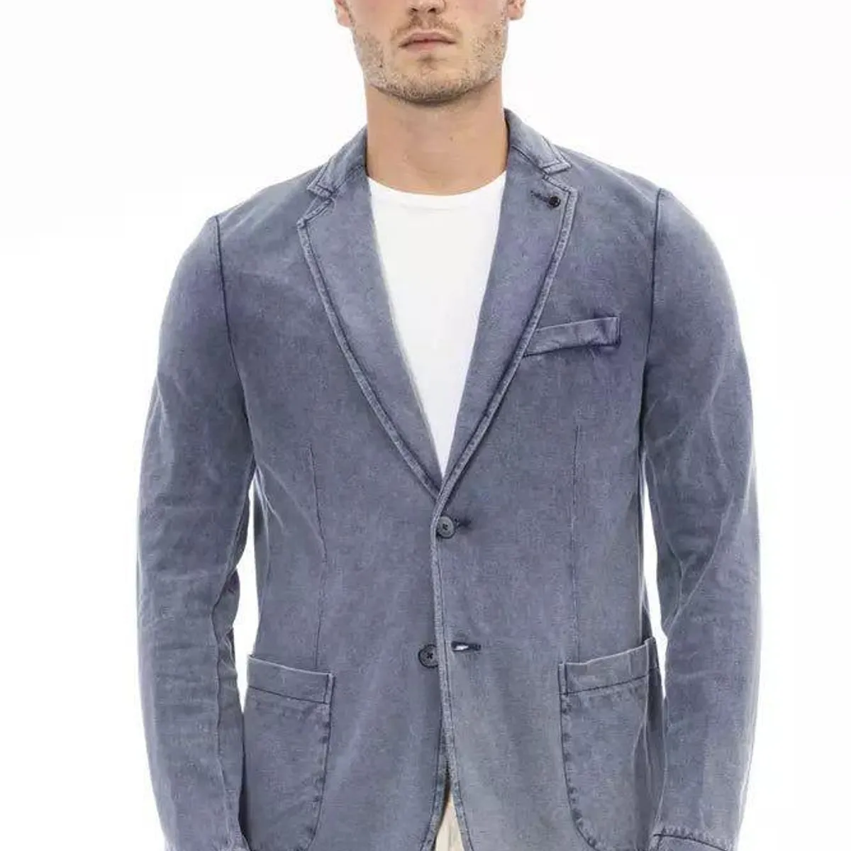 Distretto12 Blue Cotton Herres Blazer