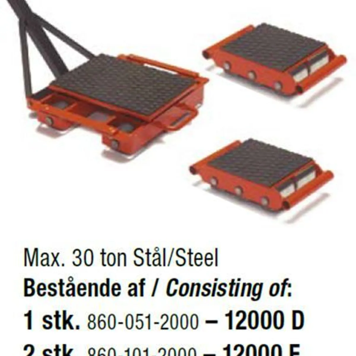 DK Transportrullesæt Til Max 30 Tons (Stål)