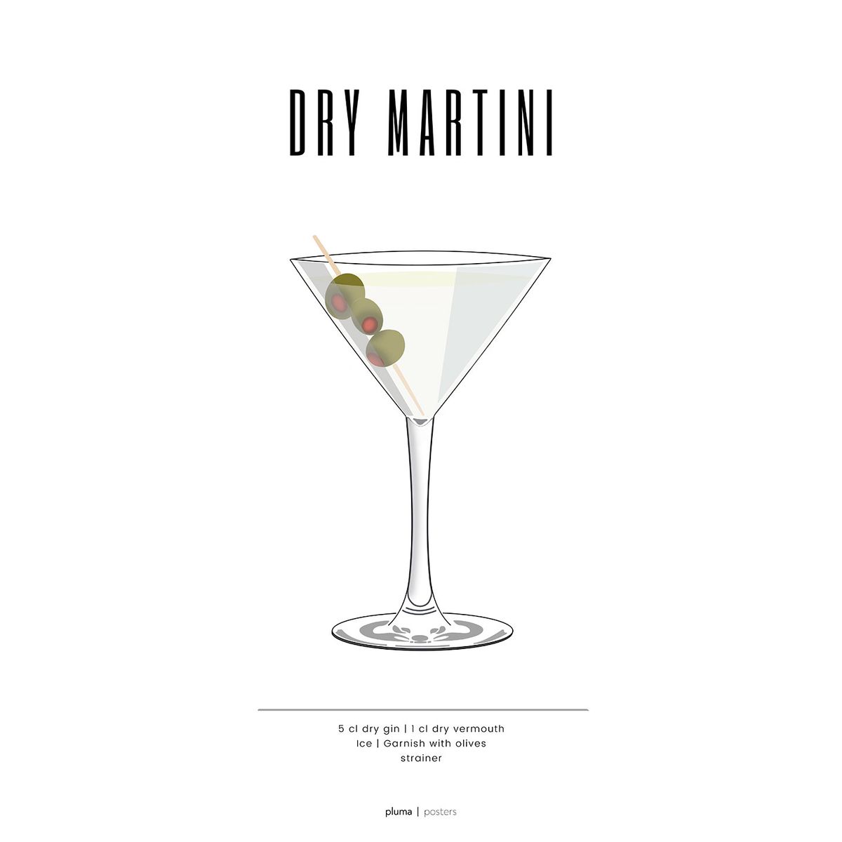 Dry Martini af Pluma Posters