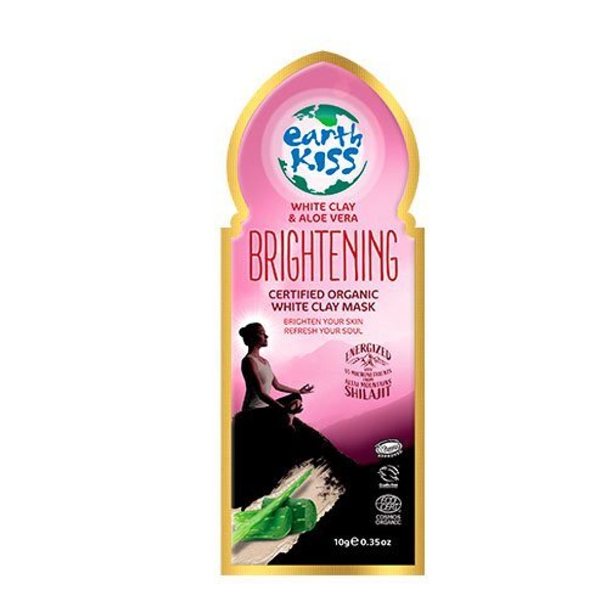 Eart Kiss Ansigtsmaske White Clay & Aloe Vera Brightening, 10g.