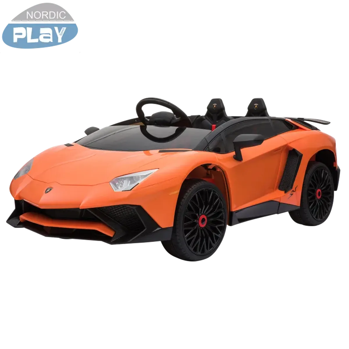 Elbil Lamborghini Aventador, NORDIC PLAY Speed 12V, Orange - 805-684