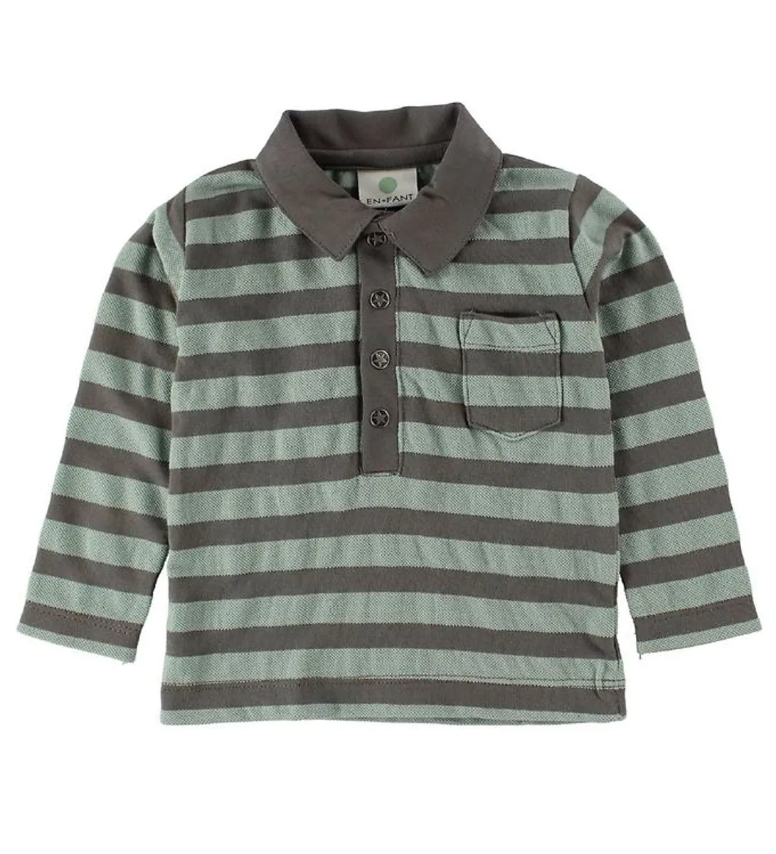 En Fant Polo Bluse - Mint/Gråstribet m. Lomme