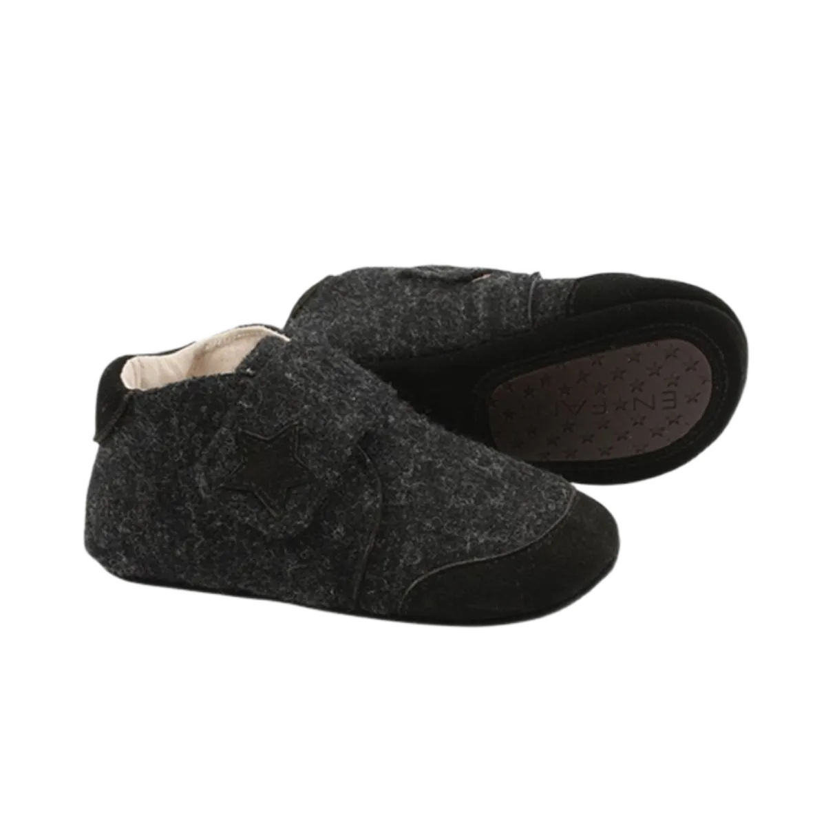 En Fant - Uld Sko Velcro - Dark Grey - 29