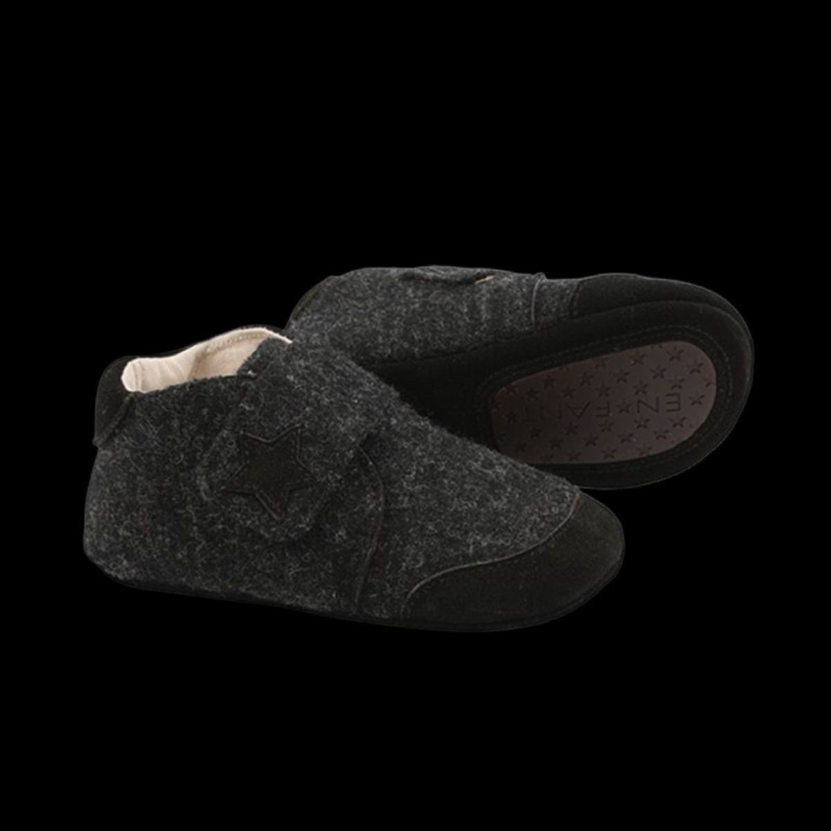 En Fant - Uld Sko Velcro - Dark Grey - 33