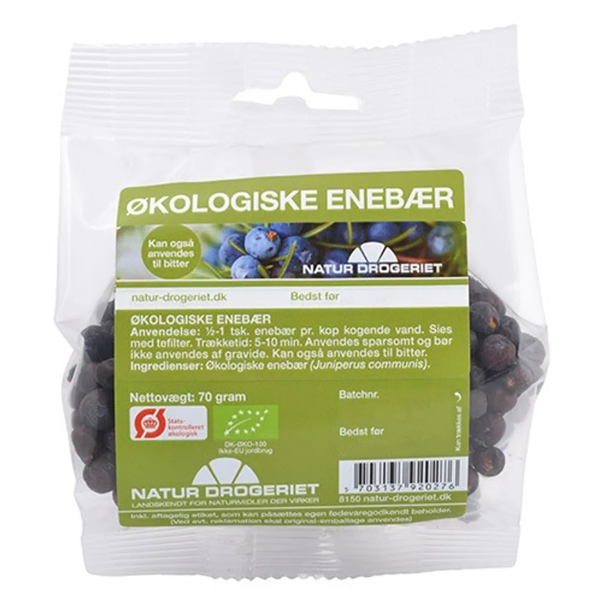 Enebær hele Økologisk - 70 gram - Natur-Drogeriet