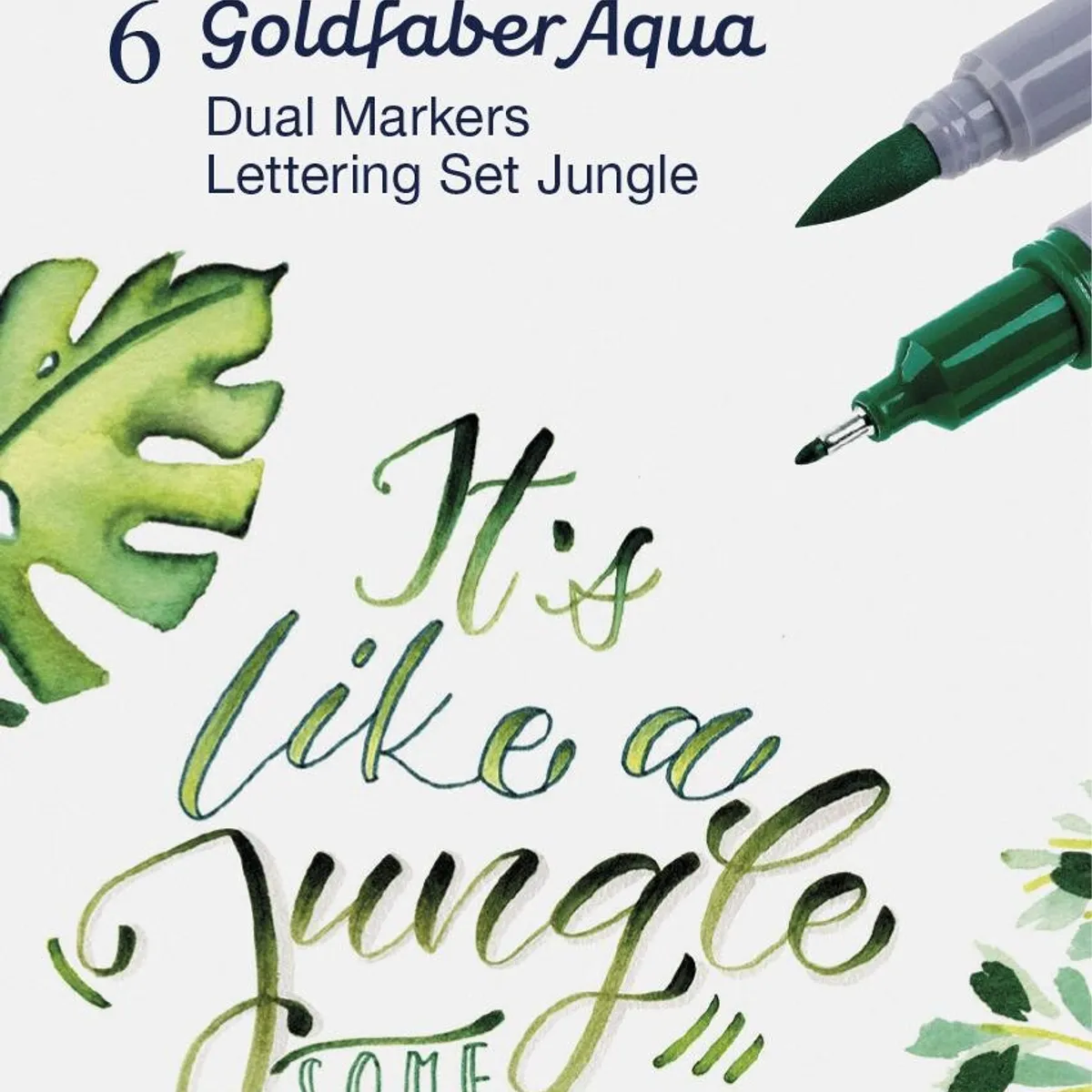 Faber-castell - Goldfaber Aqua Dual Marker Akvareltusser - Jungle - 6 Stk